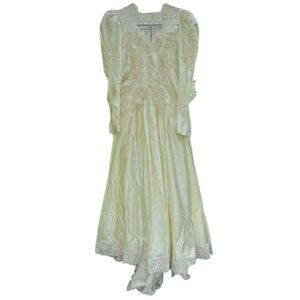 Vintage 1980s Bridal Originals Wedding Gown Princess Diana Style / Puff Sleeve